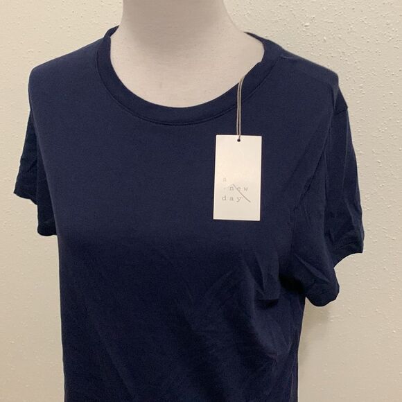 3for$20 NWT short sleeve shirt medium dark blue - Picture 2 of 5